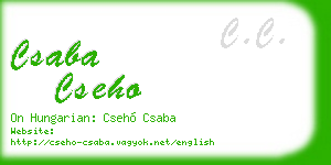 csaba cseho business card